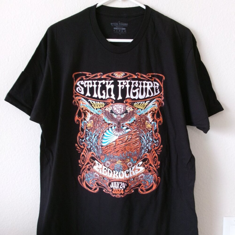 Stick Figure Red Rocks 2024 Concert T-Shirt Mens S/S Sz XL - New